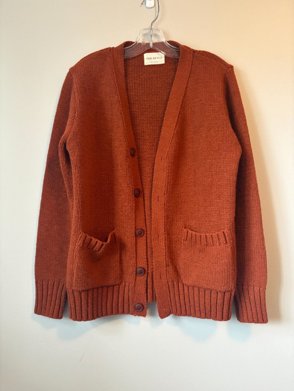 Far Afield Merino Wool & Alpaca Blend Knit Cardigan Sweater Medium M